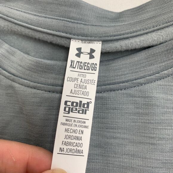 Under Armour Shirt Women XL Extra Large Gray Mint Micro Fleece Raglan Thumbhole - Picture 8 of 14